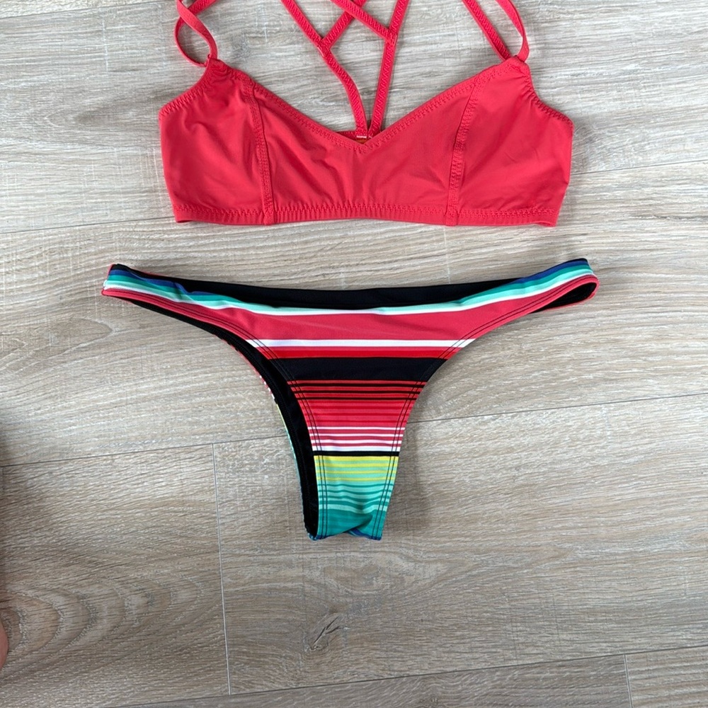 Roxy Red Bikini with Strappy Design